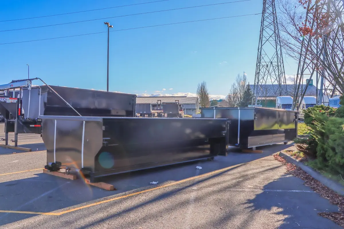 Roll-off dumpster ready for waste disposal at job site for 20 Yard Dumpster Rental in Cicero